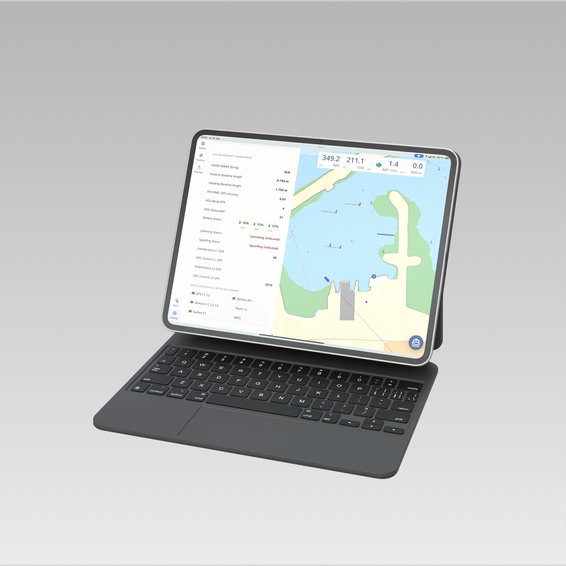 KystKart App på iPad Pro